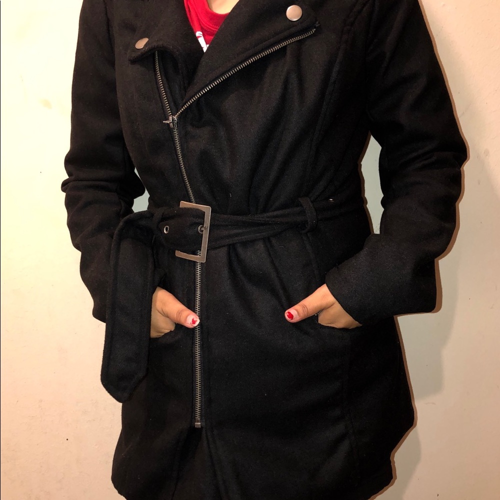 💕 NWOT Charlotte Russe Moto Trench Coat 💞 - Picture 5 of 8